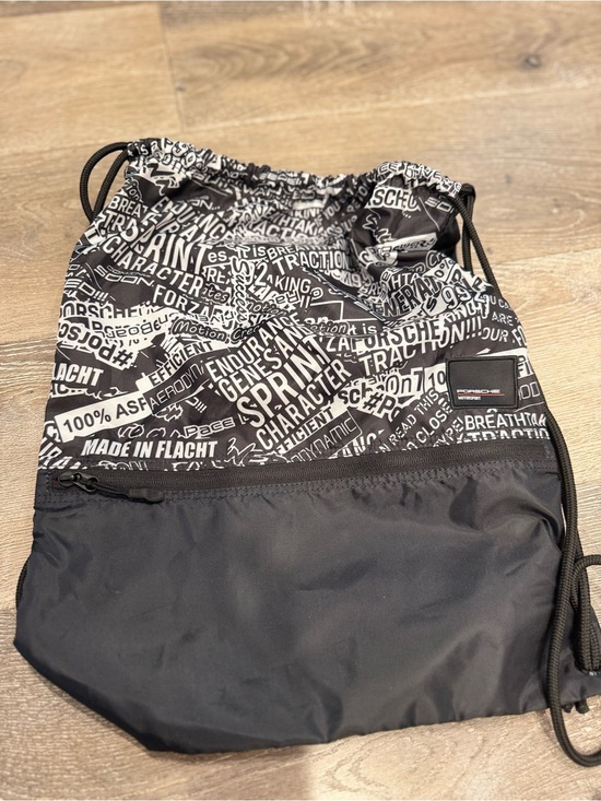 Porsche Design Other - Official Porsche Motorsport Unisex Gym Bag Drawstring Pull Bag Black White NWOT